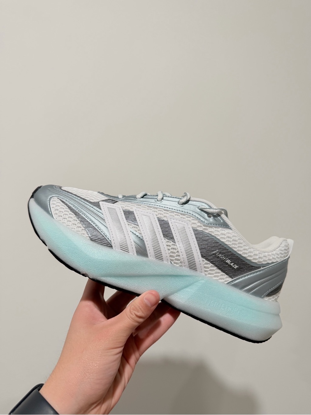 adidas Women’s White and Light Blue Running Sneakers
